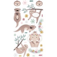 Autocolantes engraçados de animais preguiça - 1 folha