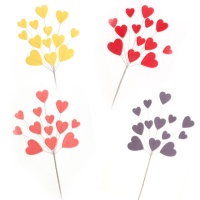 Decoração de açucar de bouquets de corações - Dekora - 12 unidades