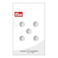 Botões cinzentos e brancos 1 cm - Prym - 5 unidades