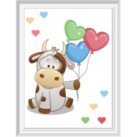 Cartão de vaca com pintura de diamante - Coleção de arte D