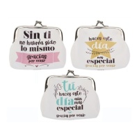 Porta-moedas com frases sortidas - 1 unid.