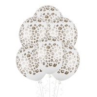 Balões de látex com estampado animal 30 cm - PartyDeco - 50 pcs.