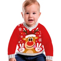 Camisola de Natal de rena para bebê