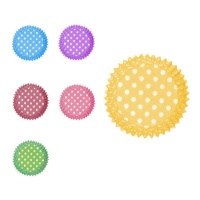 Cápsulas para cupcakes de 4,4 cm com bolinhas brancas - 60 unid.