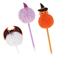 Caneta de Halloween com pompom - 1 unidade
