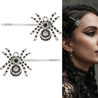 Ganchos de cabelo de aranhas prateadas brilhantes - 2 unidades