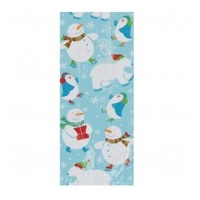 Sacos para rebuçados boneco de neve azul 12 x 8,5 x 28,5 cm - Amscan - 20 unidades