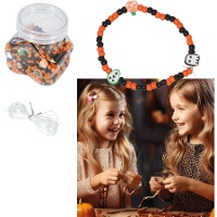 Pote de contas para pulseiras de Halloween - 1300 unidades