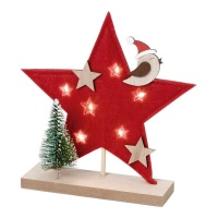 Figura da estrela de Natal de 20 cm com luz