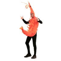 Fantasia de camarão vermelho para adulto