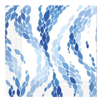 Guardanapos de ondas azuis de 16,5 x 16,5 cm - 20 unidades