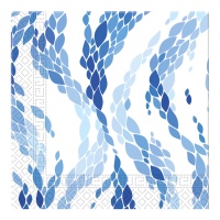 Guardanapos Ondas azuis 16,5 x 16,5 cm - 20 unidades