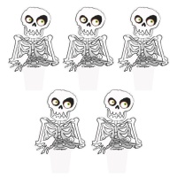 Palitos de esqueleto para cupcakes 9 x 5,2 cm - Unique - 12 unidades
