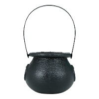 Caldeirão de bruxa preto de 11 cm