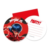 Convites de Ladybug em ação - 6 unidades