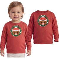 Camisola de Natal com rena e glitter para bebé