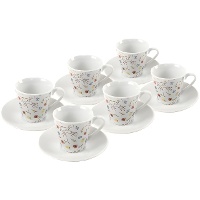 Chávena de café de 90 ml Flores de cores - 6 doses