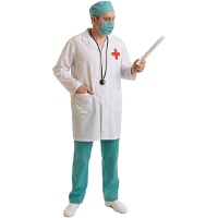 Fato de médico cirurgião para adulto