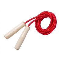 Corda de saltar com pegas de madeira