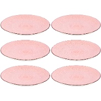 Prato de 27 cm em grés mandala rosa - Vessia - 6 unidades