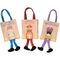 Bolsa dos Reis Magos com pernas em pelúcia - 1 unidade