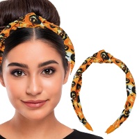 Fita para a cabeça em forma de abóbora cor de laranja