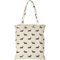 Bolsa de tecido impermeável com fecho de correr - estampa de teckels