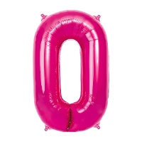 Balão número 0 rosa escuro de 65 cm - 1 unidade