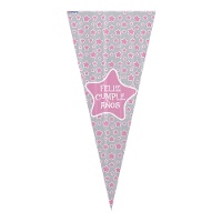 Saco de aniversário Star Happy Birthday 48 x 21,5 cm - 8 peças