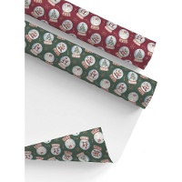 Papel de presente com globos de Natal 2 x 0,70 m - 1 unidade