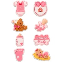 Figuras de açúcar Baby Girl - 8 unidades