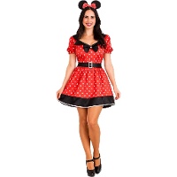 Fato de Minnie Mouse com orelhas para mulher