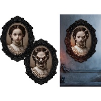 Quadro de menina diabólica de 60 x 40 cm - 1 unidade