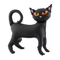 Balão de gato preto em pé 45 x 48 cm