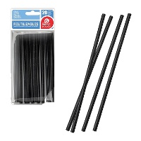 Canudos de plástico pretos de 19,70 cm - Best Products - 20 unidades