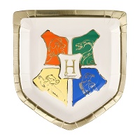 Pratos de Harry Potter com Escudo de Hogwarts 26 x 18 cm - 6 unidades
