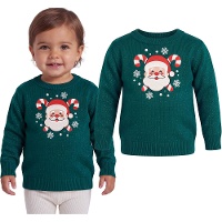 Suéter natalino do Papai Noel com glitter para bebê