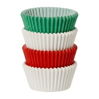 Cápsulas para cupcakes de 5,5 cm verde, vermelho e branco - Decora - 75 unidades