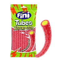 Alcaçuz vermelho sabor morango recheado com melão e pica-pica - Fini - 90 g