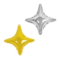 Balão de estrela de 4 pontas metalizado de 25 cm - Amber