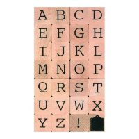 Carimbos com letras maiúsculas do alfabeto 2 x 2 cm - 28 unid.
