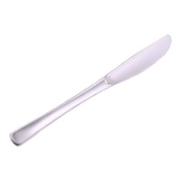 Facas de plástico prateadas premium de 20 cm - 10 unid.