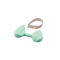 Cortador e molde para pasta de açúcar de mini folhas - Silikomart
