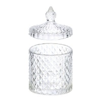 Bomboniere transparente com design de losangos 14 x 8,5 x 8,5 cm