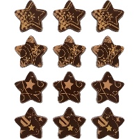 Figuras de chocolate belga de Estrelas de Bronze - 12 unidades