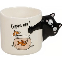 Caneca de 460 ml com alça em forma de gato