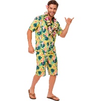 Fantasia havaiana amarela para homem