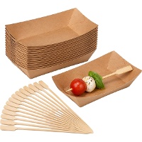 Pack para aperitivos com taças de 11 x 7 cm e espetos de 10,5 cm - 20 packs