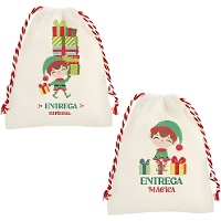 Saco de presentes de elfo de 34 x 25 cm - 1 unidade