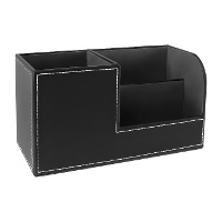 Organizador de controlo em pele 20,3 x 9,3 x 11 cm - 3 compartimentos